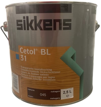 Sikkens Cetol BL 31 - Transparante hout afwerkingsbeits - Satijn - Waterbasis - 2.50 L - 045 Mahonie