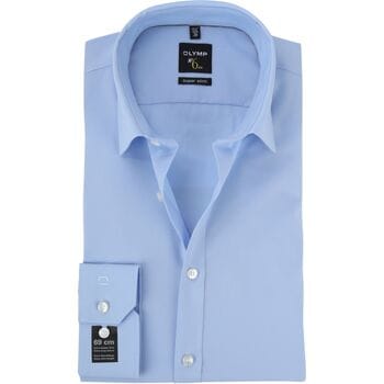 OLYMP No. Six super slim fit overhemd - mouwlengte 7 - lichtblauw - Strijkvriendelijk - Boordmaat: 36 (EU maat: XS)