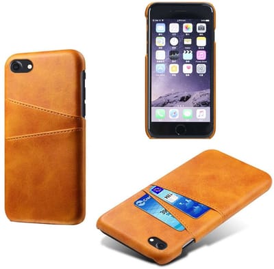 Coverup Hoesje - Geschikt voor iPhone SE (2022/2020), iPhone 8 / 7 Hoesje - Coverup Dual Card Back Cover - Bruin