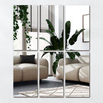 Wallfluent Plakspiegel 30x30 cm - 6 stuks - Tegelspiegel - Zelfklevende Spiegel Tegels - Spiegel Tegels - Spiegel Wandtegels - Plakspiegel Tegels Vierkant Spiegel Tegels - Toiletspiegel - Badkammerspiegel
