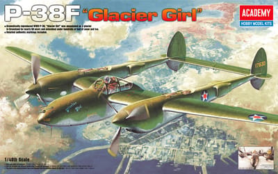 Academy Modelbouwpakket Vliegtuigen - 12208 Lockheed P-38F Lightning Glacier Girl WWII - Amerikaans Propellervliegtuig Plastic - 1:48 - Modelbouw