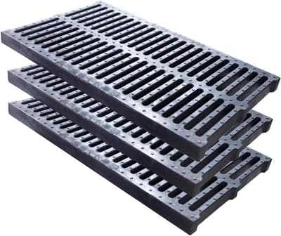 Betonroosters - Afvoerroosters Drainage - Landschapsdrainage - Polymer Plastic - 50 x 10 x 2 cm - Grijs