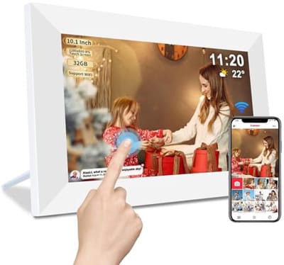 Digitale fotolijst 10,1 inch met SD-kaartsleuf en 32 GB opslag - IPS-touchscreen en automatische rotatie