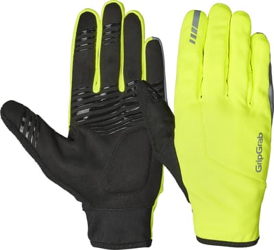 GripGrab - Hurricane 2 Winddichte Lente Herfst Fietshandschoenen Lange Vinger met Padding - Geel Hi-Vis - Unisex - Maat XS
