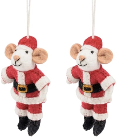 Kerstmuis (set 2) Vilten kersthanger Sjaal met Verhaal