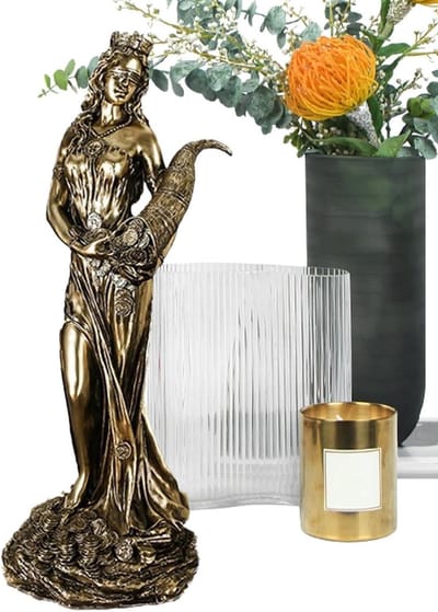 Fortuinbeeldje Hars - Geluksbeeldje Decoratief - Interieur Decoratie - Symbool Welvaart - 48.8x17.3x17.2 cm - Goudkleurig