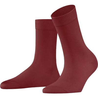 FALKE Cotton Touch eenkleurig katoen sokken dames rood - maat 35-38