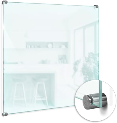 Wallfluent Transparante Keuken Achterwand - Doorzichtige Spatplaat Keuken - 60x60 cm - Keuken Achterwand Glas Transparant - Keukenwand Glas Helder Op Maat - Glazen Spatplaat Transparant - Helder Glas Achterwand Keuken