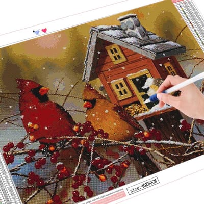 Diamant borduurwerk mozaïek vogel volledige boor 5D DIY diamant schilderij dier sneeuw Craft Kit kinderkamer decor Full Square 20X30CM