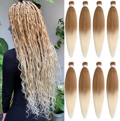 Dailygoods- Vlecht Haar 76 cm - 8 Packs - Synthetisch Vlechthaar - Haak Haarverlenging - Lage Temperatuur - Inclusief Haaknaald - Haarextensies