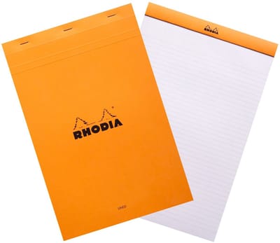 Rhodia Notitieblok - Schrijfblok - N19 - Gelijnd - 21x31.8cm - 80g - Oranje - 80 vel