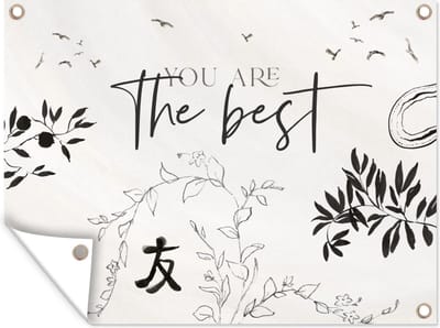 Tuinposter - Tuindoek - Tuinposters buiten - BFF - You are the best - Vrienden - Quotes - Vriendschap - Spreuken - 120x90 cm - Tuin