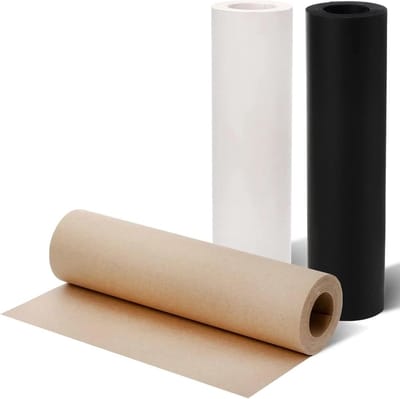 Inpakpapier Rol - Cadeaupapier Kraft - Cadeaus Versieren - Veelzijdig Gebruik - 38cm x 3meter - Zwart