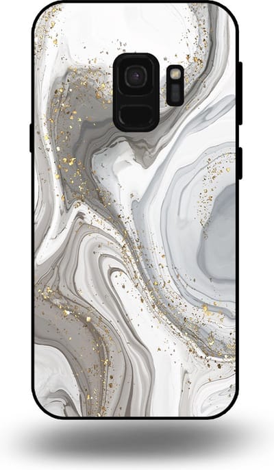 Smartphonica Telefoonhoesje geschikt voor Samsung Galaxy S9 met marmer opdruk - TPU backcover case marble design - Zilver geschikt voor Samsung Galaxy S9