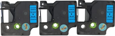 Dappaz Label D1 45016 Compatible voor Dymo LabelManager - Zwart op Blauw - 12 mm x 7 m - S0720450 Label Tape - 3 stuks
