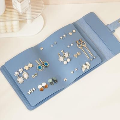 Dailygoods- Sieradenorganizer Hoogwaardige PU - Juwelenkistje - Oorbellen/Necklaces - Opvouwbaar - Reizen - Bescherming tegen krassen - Juwelendoos