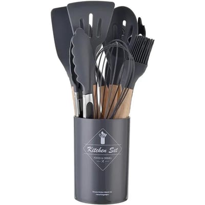 12PCS Food Grade Siliconen Keuken Kookgerei Gebruiksvoorwerpen Turner Spatel Maatlepel Praktische Kookgereedschap Keukengerei Set