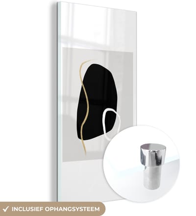 MuchoWow® Glasschilderij 60x120 cm - Schilderij acrylglas - Minimalisme - Abstract - Design - Foto op glas - Schilderijen