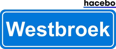 Hacebo - Plaatsnaam Sticker - 29x10 CM - Westbroek sticker - Verkeersborden sticker - grappige cadeaus - Westbroek