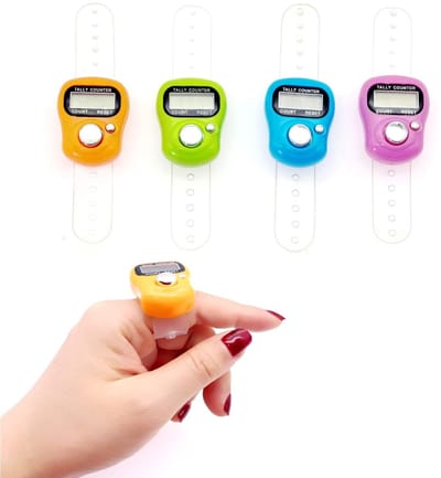 Dailygoods - Digitale Vinger Tally Teller - Handmatige Clicker - Compact en Lichtgewicht - Meerkleurig - Perfect voor Breien en Haken - Ideaal voor Th...