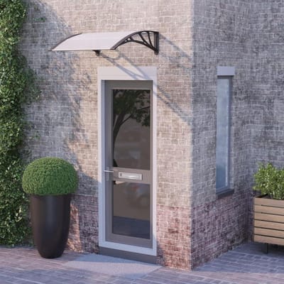 Deurluifel - Voordeur overkapping - Bescherming tegen weer - Duurzaam polycarbonaat - 80x80 cm - Zwart transparant