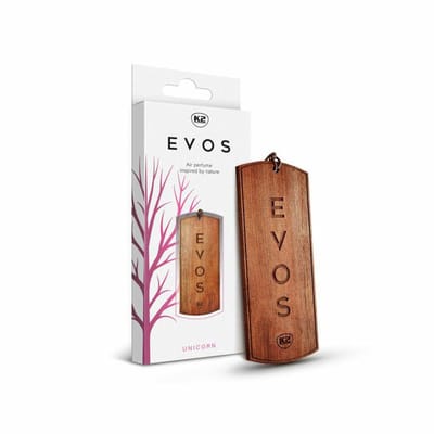 K2 Evos Unicorn Luxe Houten Luchtverfrisser – V033 – Auto Geurhanger – Perzik & Sandelhout – Natuurlijke Etherische Oliën