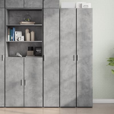 vidaXL - Hoge - kast - 30x42,5x185 - cm - bewerkt - hout - betongrijs