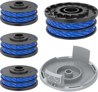 Geschikt voor Draadspoelen, compatibel met Ryobi RLT4027, RLT5027 en RLT6030, uitwisselbaar met originele RAC123. (4 reserve garenklossen + 1 klosdeksel)