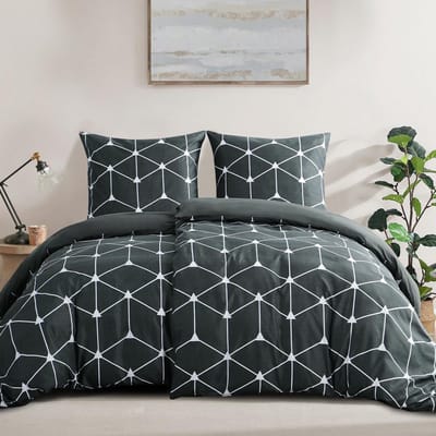 Unyqoos® Beddengoed Set van Zacht Microvezel met Dubbelzijdige Kleurencombinatie voor Comfort