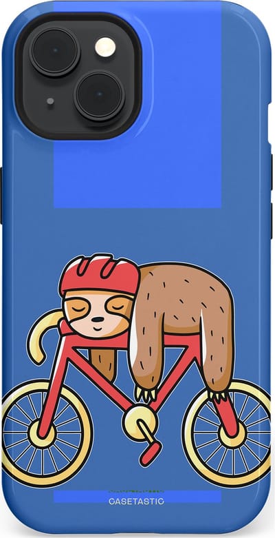 Casetastic hoesje geschikt voor Apple iPhone 15 - MagSafe - Dubbellaagse bescherming - Lui op reis - Fashion Case - Lavendel