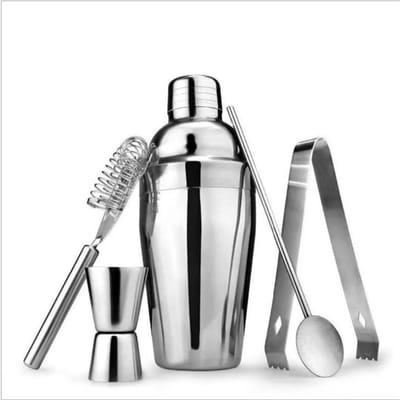 Fabrikanten 304 roestvrij staal bartender set wijnset 5-delige set 550 bartender shaker shaker zilver