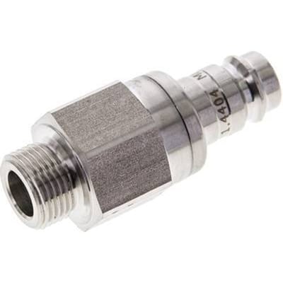 RVS DN 10 Luchtkoppeling Insteeknippel G 3/8 inch Buitendraad - CLP10-M-SSL-SV-P-038