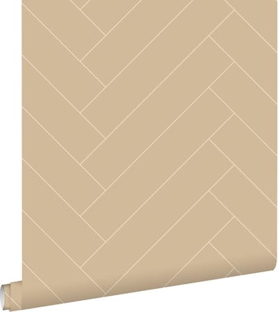 ESTAhome behang visgraat-motief donker beige - 50 x 900 cm - 139781