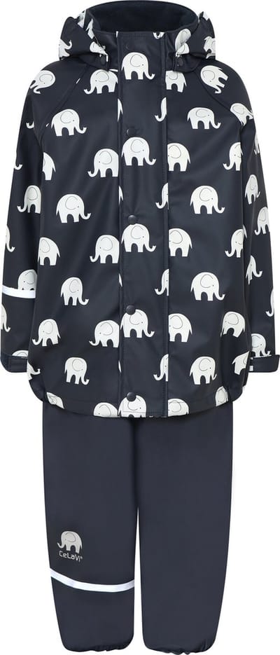 CeLaVi - Regenpak voor kinderen - Olifant - Dark Navy - maat 130 (8-9 Years)