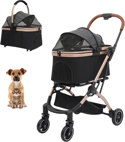 Hondenbuggy 4-in-1 - Dierenwagen - Reizen met huisdier - Opvouwbaar tot 50 kg - 66 x 53 x 105 cm