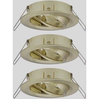 Inbouwlamp Choose Basisset zwenkbaar rond 84 mm 50° max. 3x10W 230V dimbaar Messing geborsteld