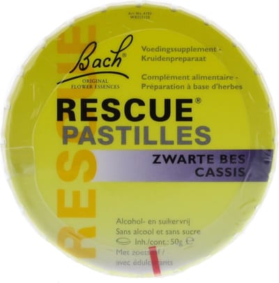 Bach Rescue Pastilles Zwarte Bes - 2 x 50 gr - Voordeelverpakking