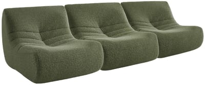 sweeek - Set van 3 alpaca-effect stof fauteuils 1 zitplaats l 91 x b 105 x h 72cm - sokol
