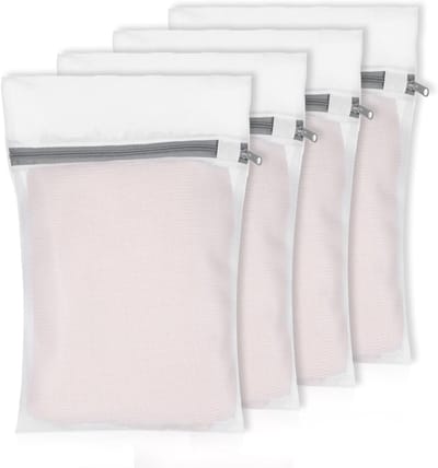 Set van 4 Mesh Waszakken voor Delicate Was, 30 x 20 cm, Ideaal voor Ondergoed en Fijne Was