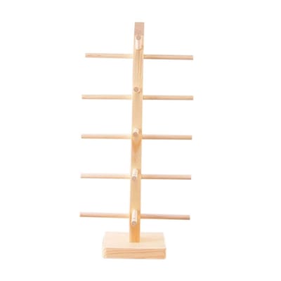 Dailygoods- Brilstand Stevig en Duurzaam - Brilhouder voor 5 Paren - Zonnebril Organizer - Houten Brilstandaard - Glazen Displaystandaard - 17*17.2*36.2cm