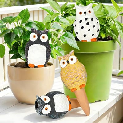 Klei irrigatie kegels - Zelf watergevers - Planten water geven - Automatisch vocht - Set van 4 - Terracotta