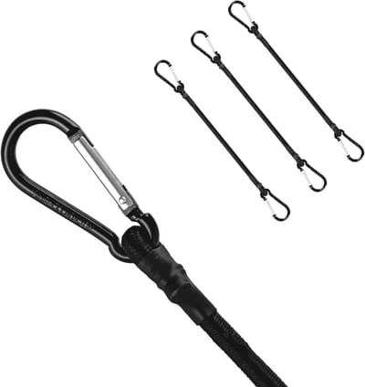 Spanrubber met haak - Expander banden - Lading vastzetten - UV-bestendige buitenlaag - 80 cm 4 stuks - Zwart