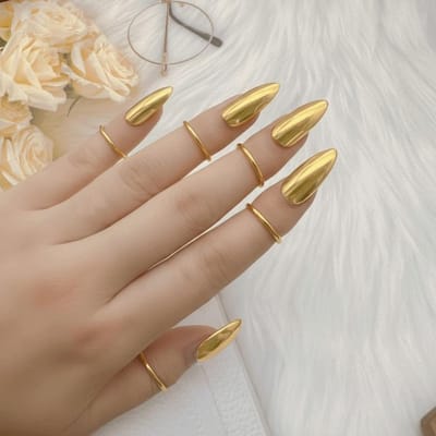 Koperen Vijfvingerige Nagering Overdreven Stijl Unieke Stijl Gotische Vingerjuwelen Verstelbare Maatvoering High-End Gevoel Nagering Set brown