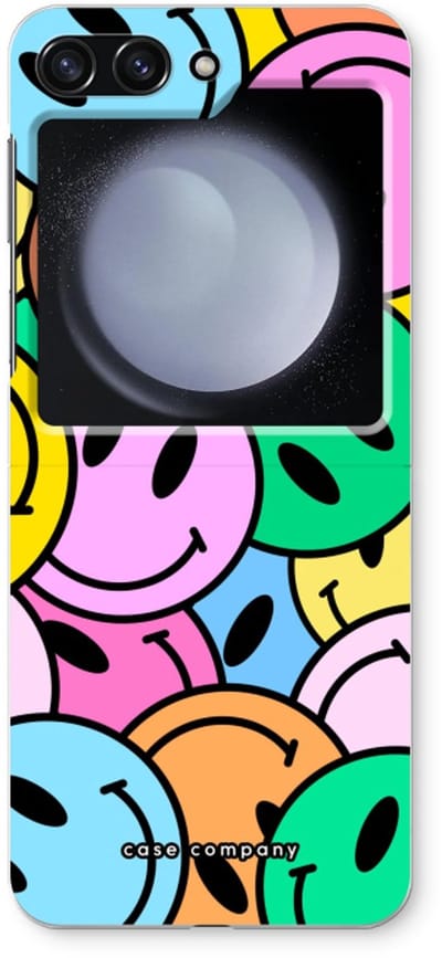 Case Company® - Hoesje geschikt voor Samsung Galaxy Z Flip5 hoesje - Smiley N°1 - Soft Cover Telefoonhoesje - Bescherming aan alle Kanten en Schermrand