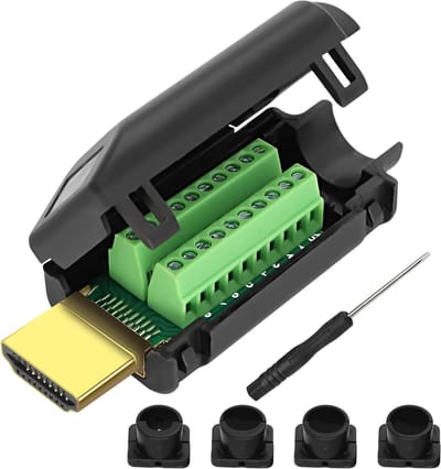 HDMI schroefblad blokadapter, solderless terminals breakout board met behuizing voor signaalmodule en accessoires