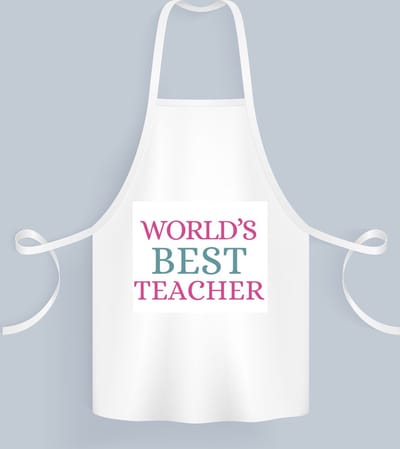 Akyol - world's best teacher Keukenschort - Juf - beste juf - school - verjaardagscadeau - afscheidscadeau - kado - 82 bij 71 cm