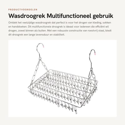Dailygoods- Wasdroogrek Roestvrij Staal - Multifunctioneel Droogrek - Inklapbaar - Verstelbaar - Kledingrek - Lange Levensduur