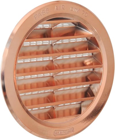 Rond Ventilatierooster Ø 120 mm in Koperen Look - Kunststof Inbouwrooster