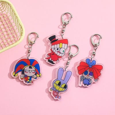 1/4 Stuks Cartoon The Amazing Digital Circus Acryl Sleutelhanger Schattige Rugzak Hanger Tas Charms Accessoires Decoratie Vakantiecadeaus 5 cm pink