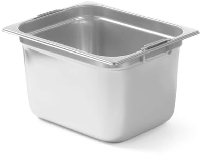 HENDI Gastronorm bak GN 1/2 - roestvast staal 18/10 - intrekbare handgrepen, 6,25 liter - 32,5x26,5x10 cm - zilvergrijs - voor oven, koeling, bain-marie en buffet